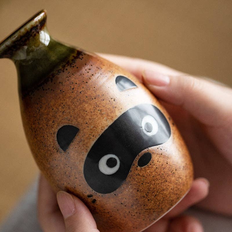 Gohobi （We cover U.S. import duties） - Vente Service à thé - Set de saké et thé japonais Gohobi avec raton laveur, fabrication japonaise2