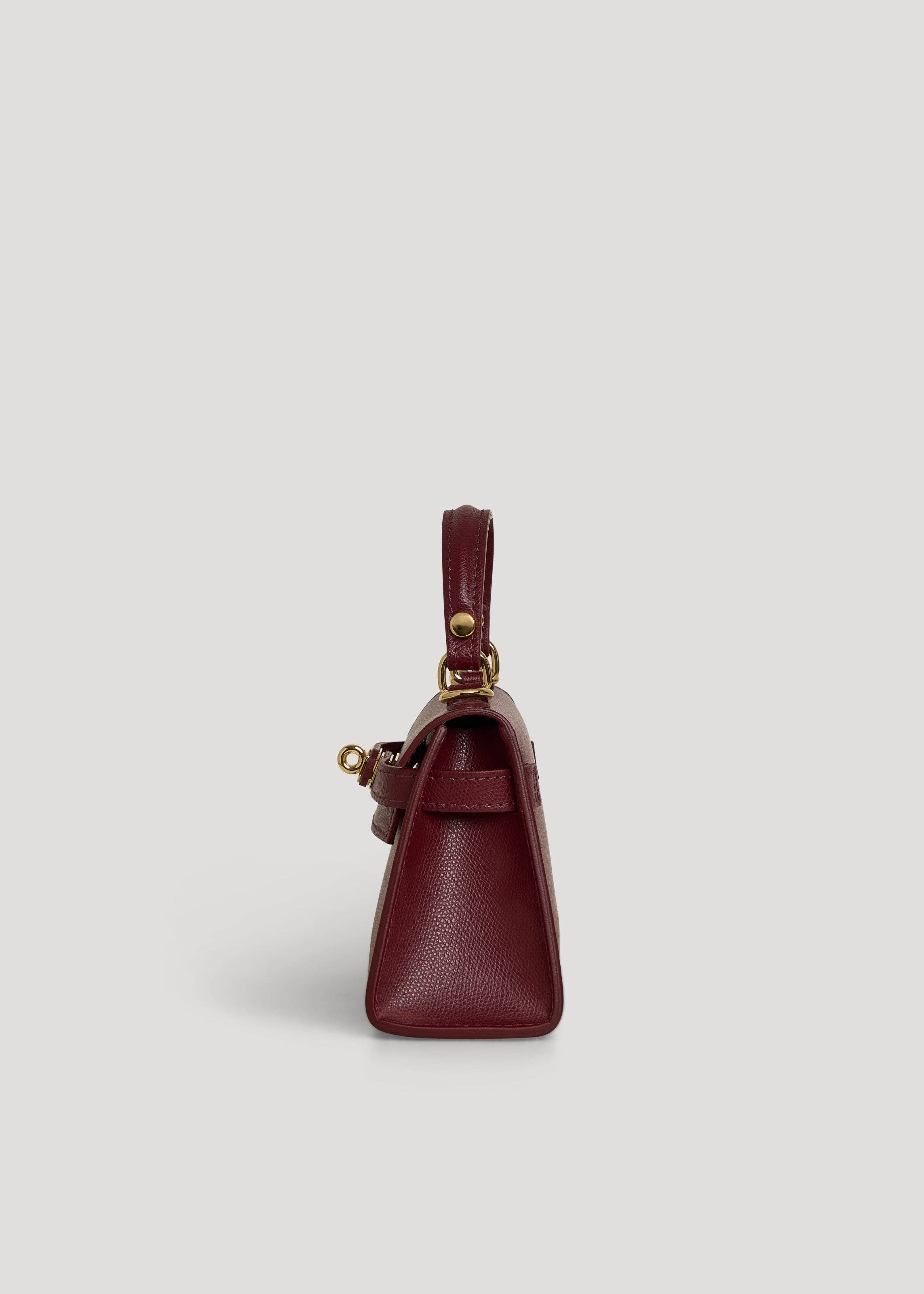 Voemièn - Wholesale Top Handle Bag - Women's - Victoria Bag in Burgundy Epson Leather2