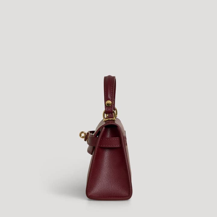 Voemièn - Wholesale Top Handle Bag - Women's - Victoria Bag in Burgundy Epson Leather2