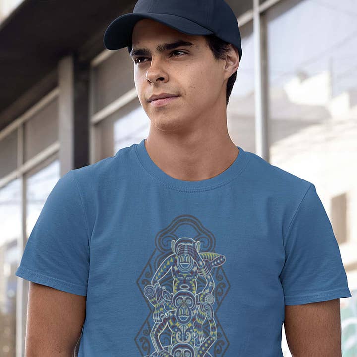 Maglietta da uomo Monkey 4 Monkey Made To Order - Denim sbiadito per la vendita all'ingrosso da parte di symbolika