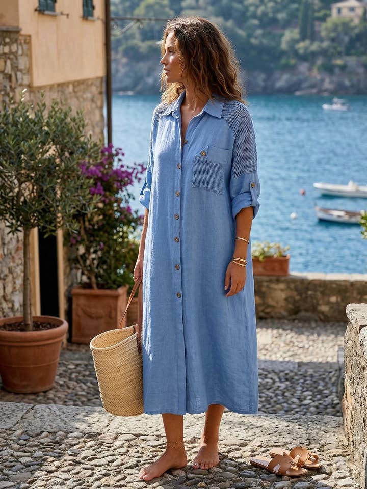 93801 LÅNG LINNESKJORTA för wholesale av LINEN & COTTON HOUSE