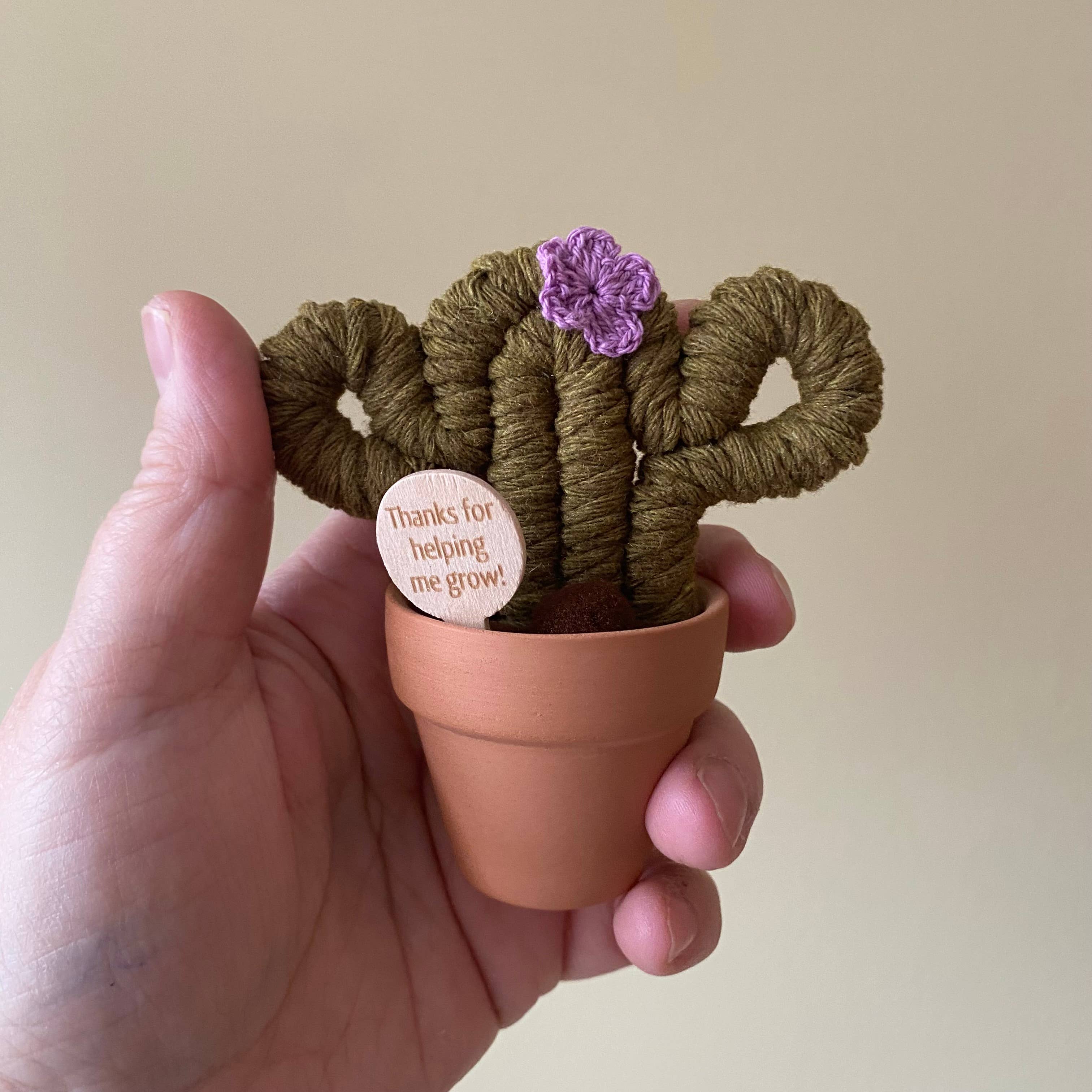 ForgetBKnot - Vente Plantes artificielles - « Tu es fan-cactus » & Merci Cactus en macramé fait main3
