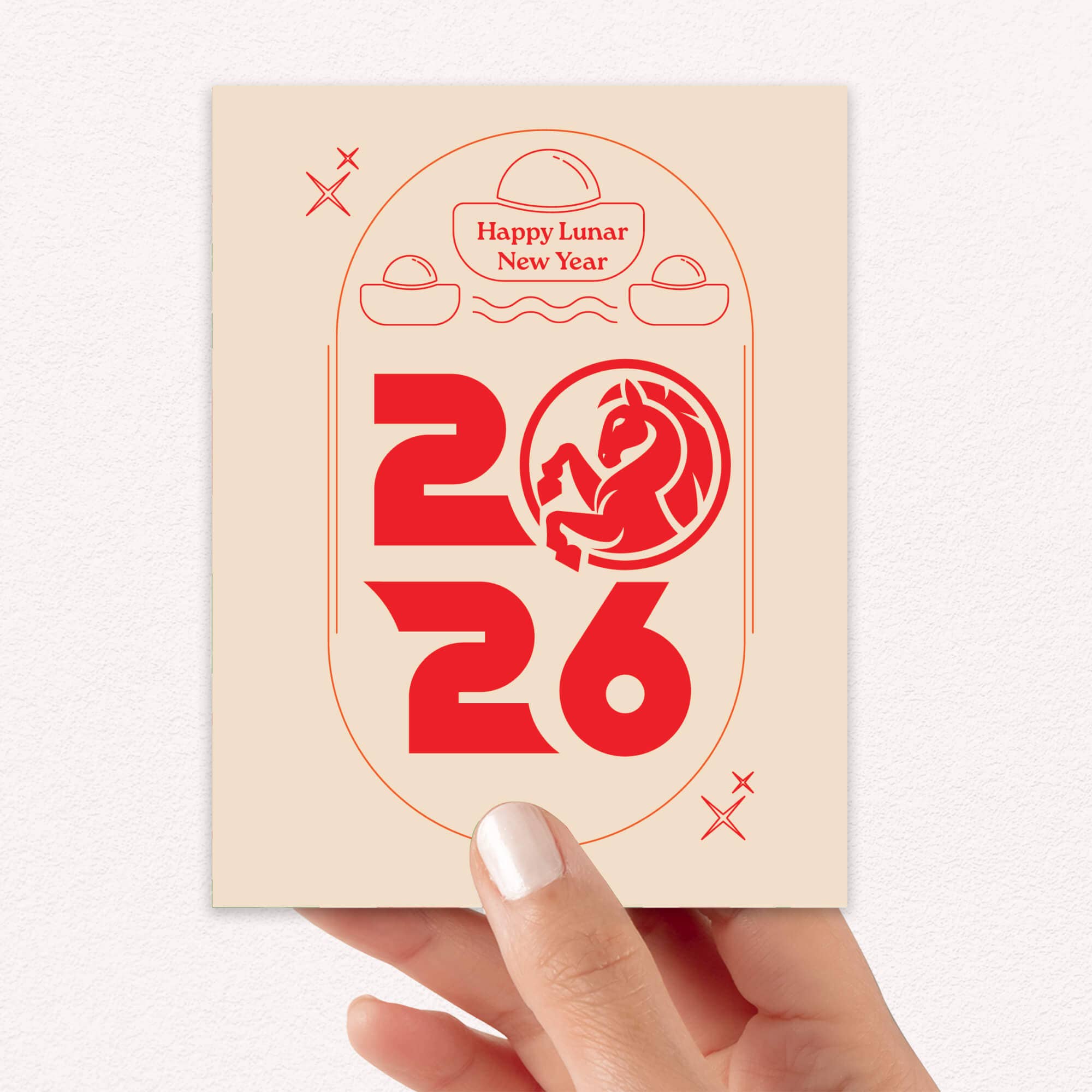 Cute Asian Cards - Wholesale New Year's Card - Horse with Ingot Gold Chinese New Year Cards | Lunar Asian Greetings4