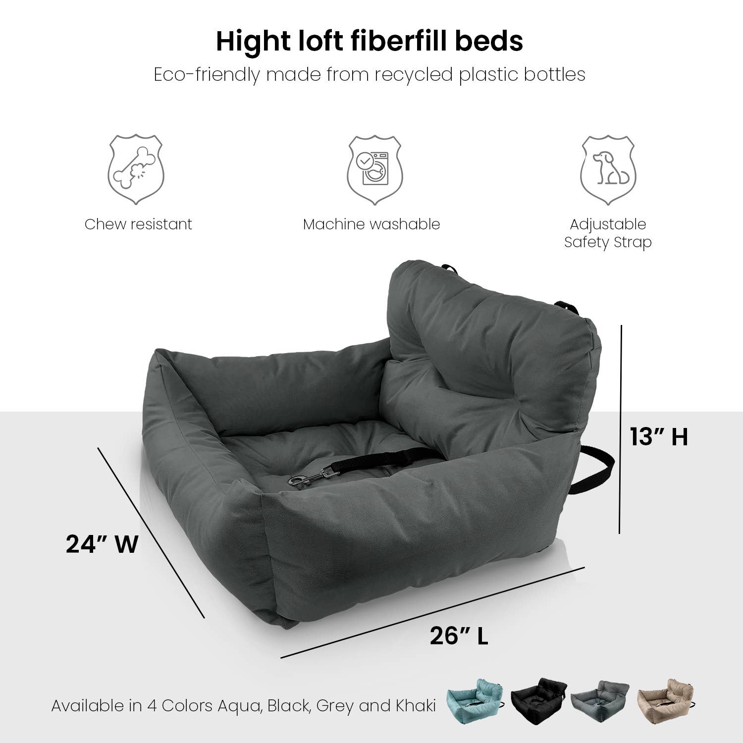 Precious Tails - Wholesale Pet Bed - Dog - Precious Tails Seat Belt Compatible Travel Pet Bed33