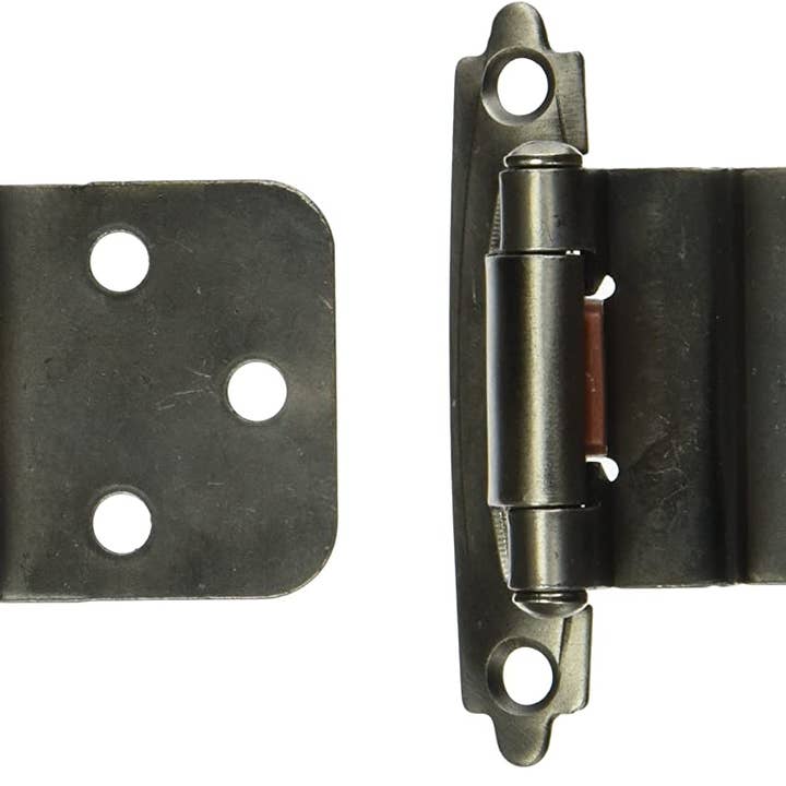 UBM Wholesale - Wholesale Knob/Pull - Brainerd 3/8" Pewter Inset Hinge, Heirloom Silver