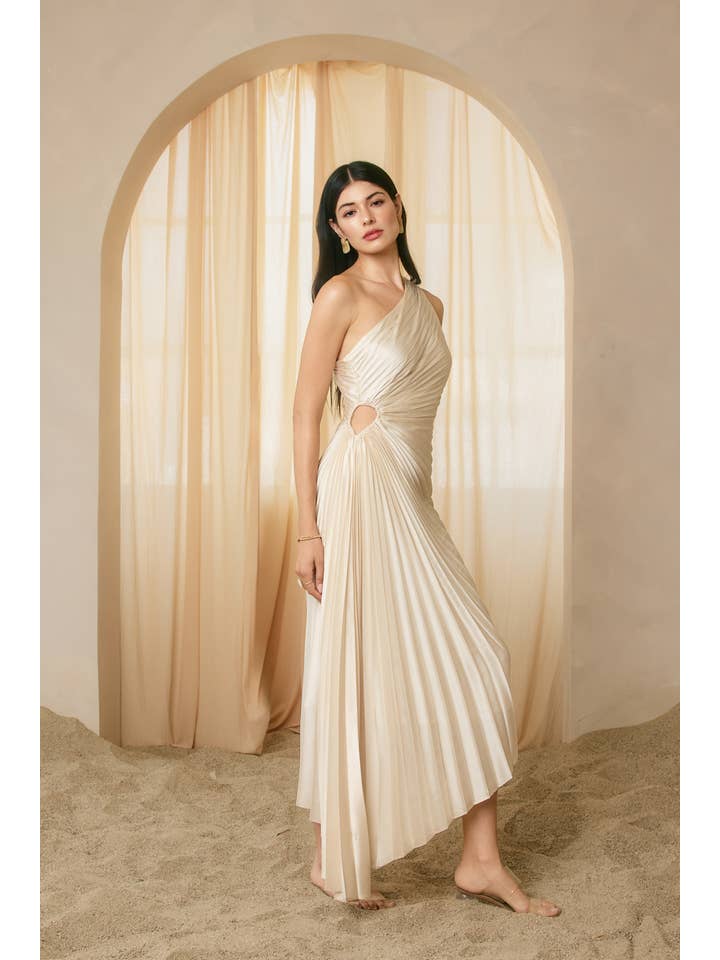 Dress Forum - Wholesale Dress - Women's - Olympia Asymmetrical Pleated Maxi Dress (1)78