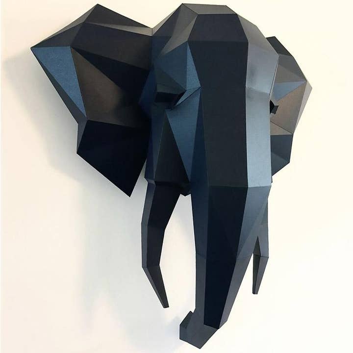Elephant Head 3D PaperCraft Origami Wall Art for wholesale by PAPERCRAFT WORLD