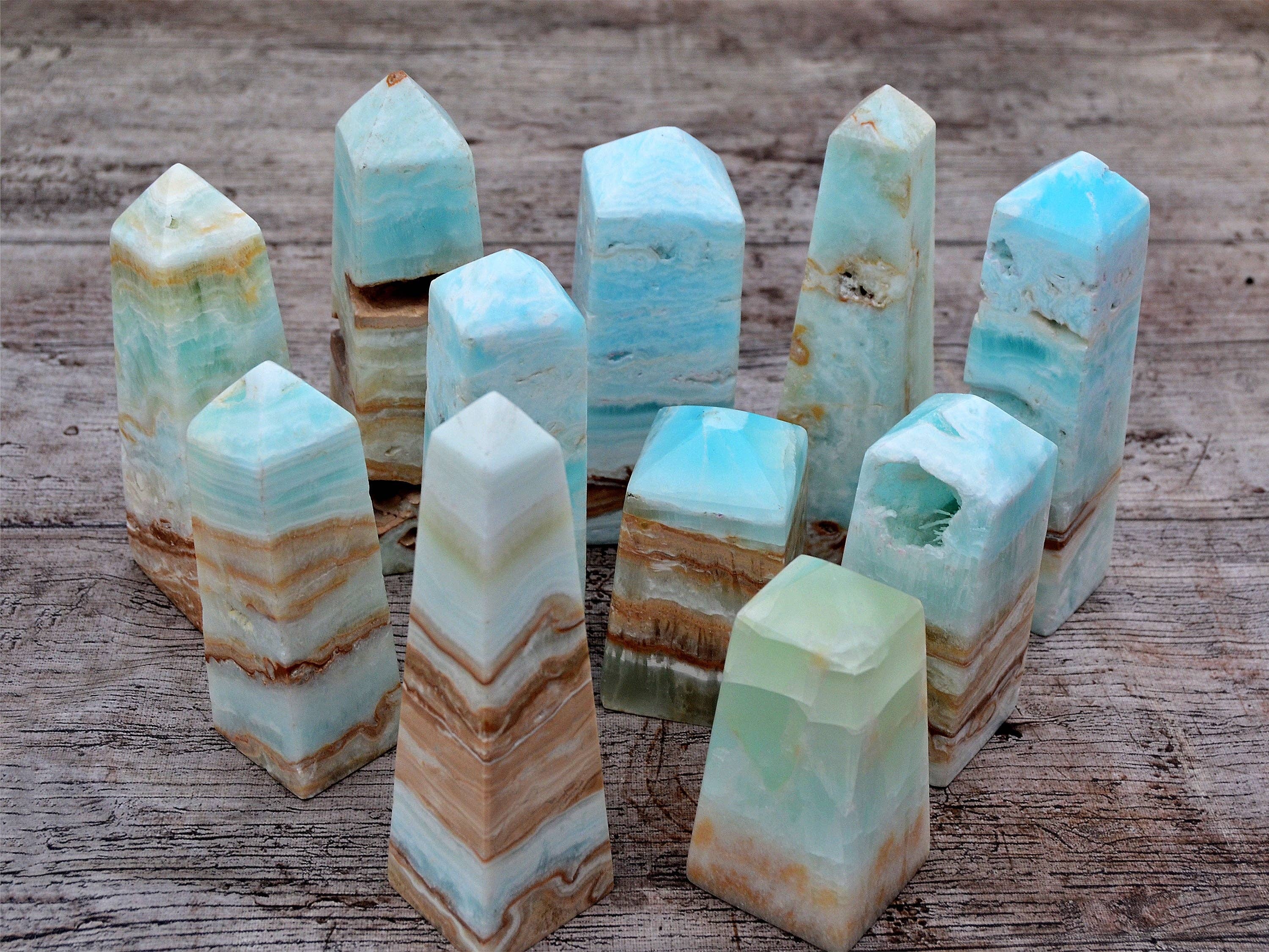 Kaia & Crystals - Wholesale Spiritual stone/crystal - Caribbean Calcite Towers (4-7 Pcs)  1 Kg Lot4