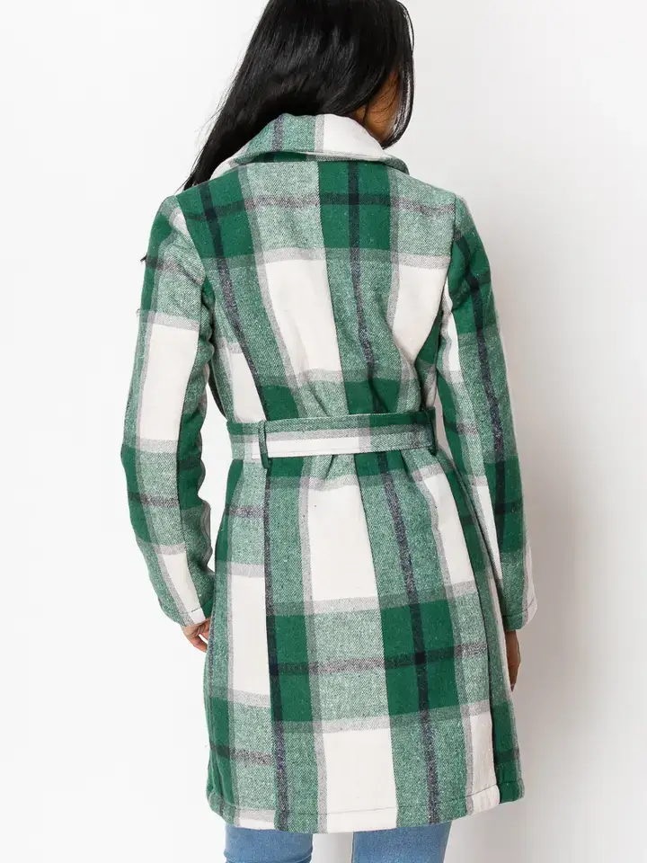 PATRONCITO USA INTERNATIONAL, INC - Wholesale Coat - Women's - Women's Long Coat Plaid Jacket with belt (LJ400)26