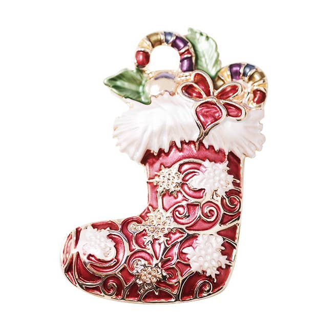 ENAMEL MAGNETIC PIN CHRISTMAS STOCKING - SW24704B790 for wholesale by AMORINO SRL