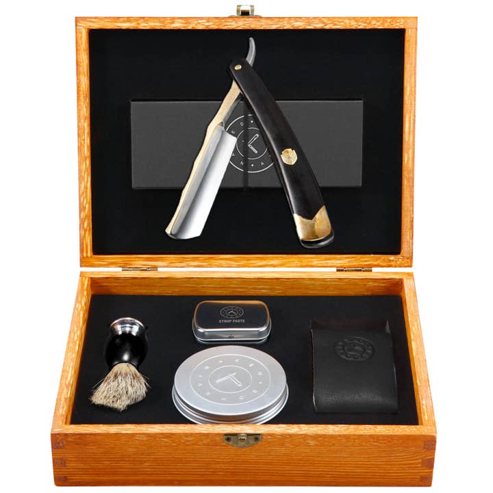 King Arthur Gold Straight Razor Kit for wholesale by Naked Armor