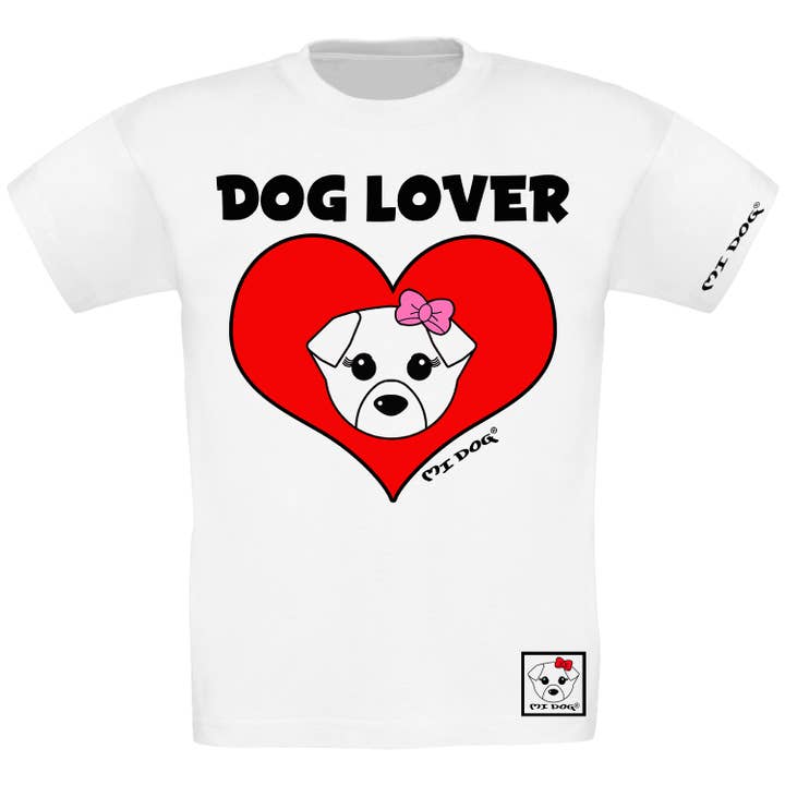 Mi Dog, fille, amoureux des chiens avec cœur, coupe classique pour la vente par MI DOG