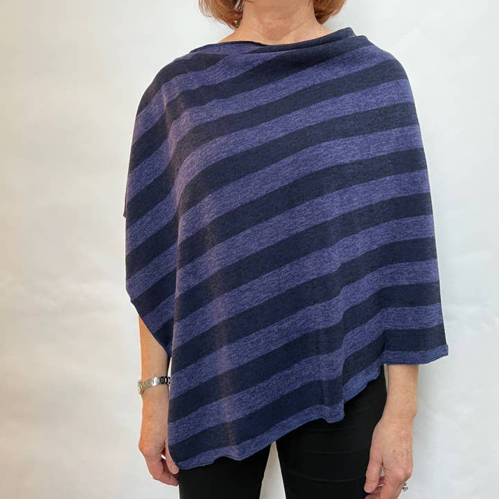Poncho de punto a rayas para venta al por mayor de Dana Herbert