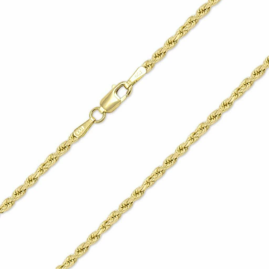 Karrbear – wholesale Link & chain necklace – 14K Solid Yellow Gold Necklace Rope Chain5