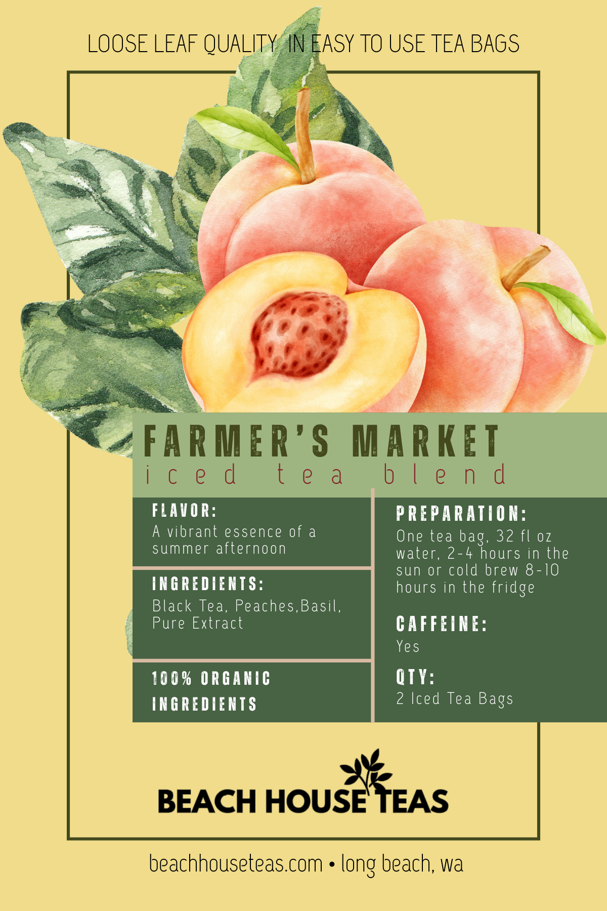 Beach House Teas - Venta al por mayor Té helado - Paquetes de Té Helado para Llevar24