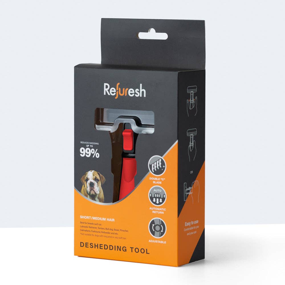 Refuresh - Vente Outil de toilettage – chien - Outil de démêlage pour poils courts à mi-longs, taille moyenne0