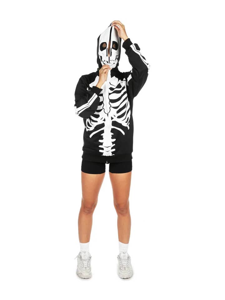 Tipsy Elves - Wholesale Hoodie - Men's - Skeleton Hoodie - Unisex Halloween Zip-Up Sweatshirt