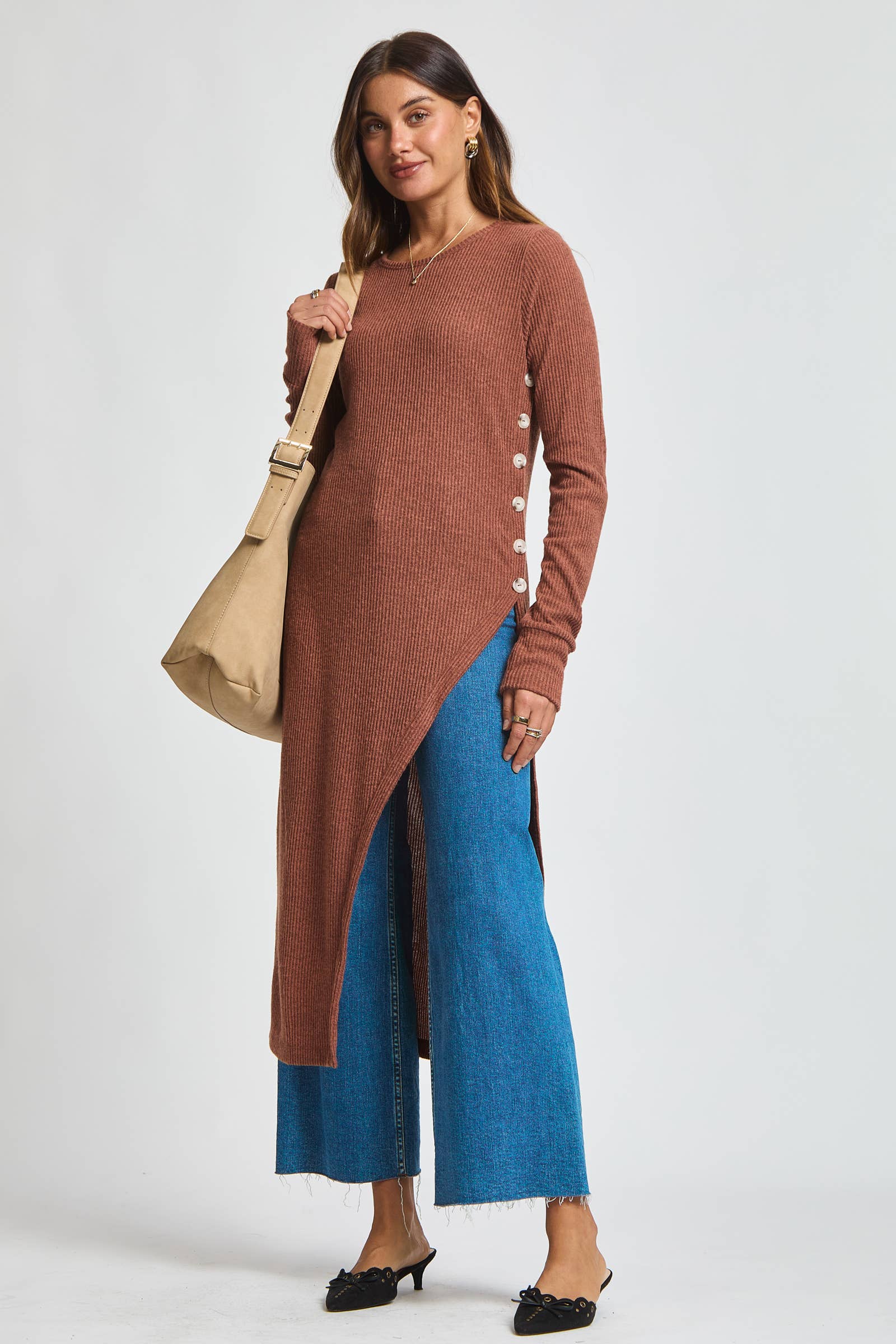 Dear Scarlett - Wholesale Tuniek - Dames - Lange tuniek met knopen TRV-POSH13