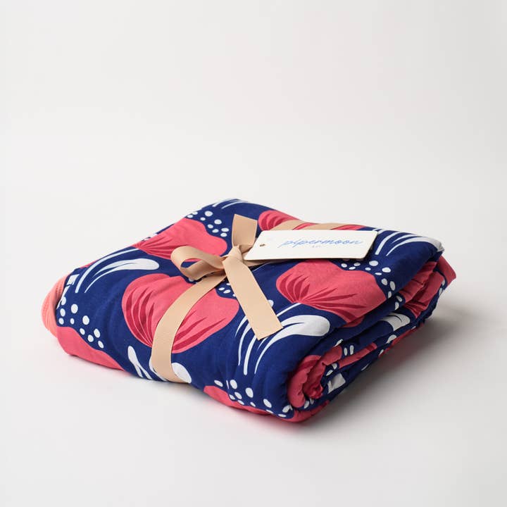 Pipermoon - Wholesale Throw Blanket - Poppy Flower Adult Swaddle Oversized Blanket, Like a Hug