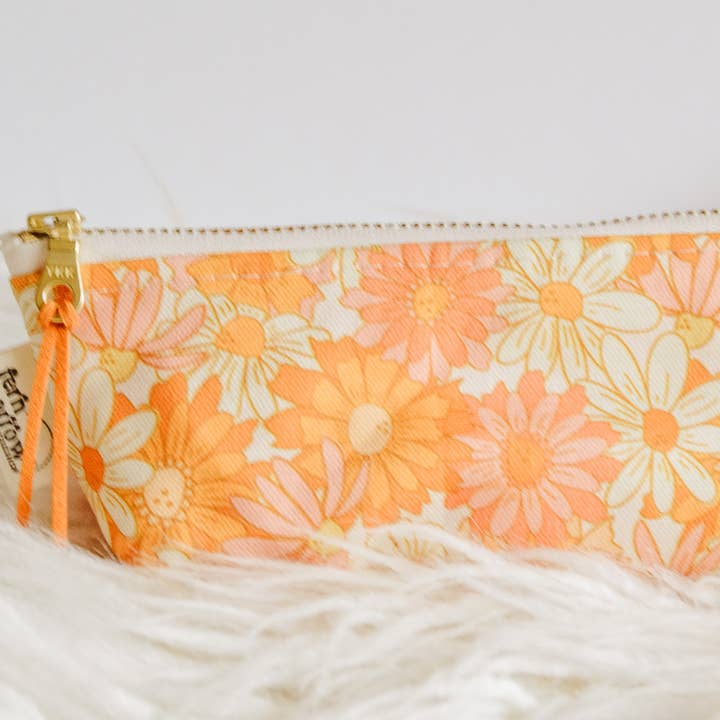 Blooming Daisy Boxy Pencil Pouch for wholesale by Fern & Arrow