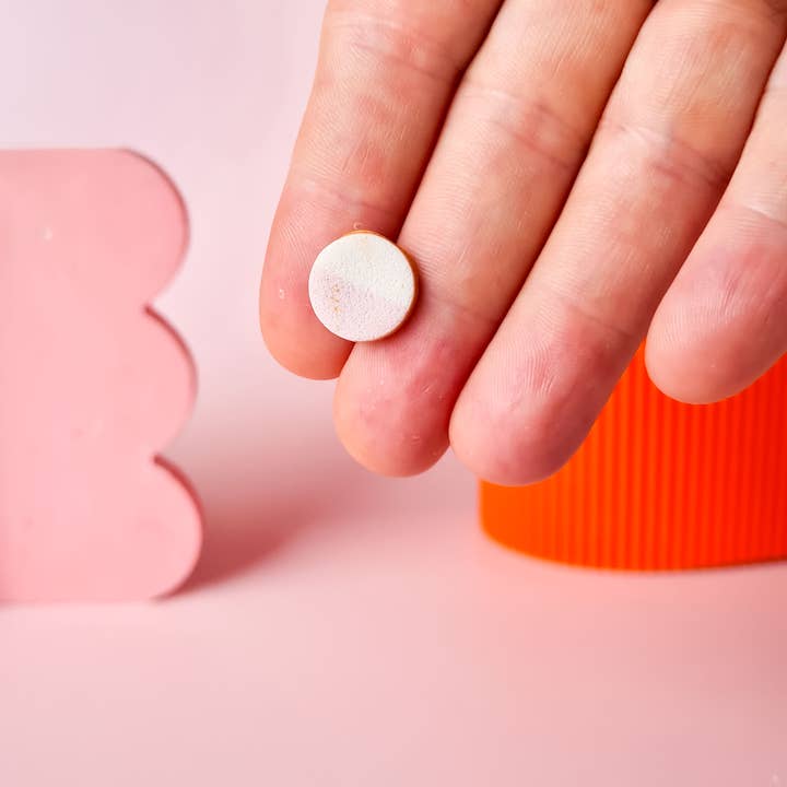 Mono - Vendita all'ingrosso Orecchini pendenti - Orecchini fatti a mano in argilla polimerica a forma organica arancione e rosa.19