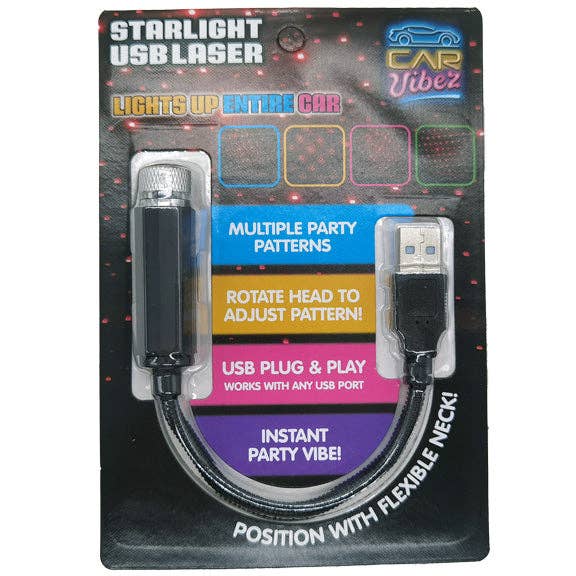 Novelty Brands - Wholesale Night Light - Car Vibez Mood Light USB Starlight with Flex Neck- 6/Display
