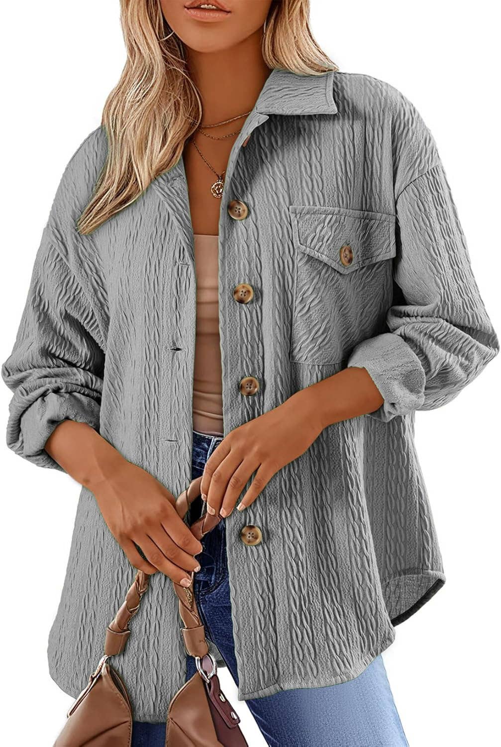 Lily Clothing - Wholesale Button Down Shirt - Women's - EVERYTHING GOES WITH A LAPEL SHIRT TOP9