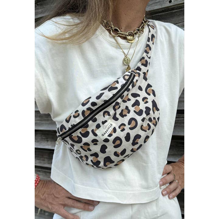Gabrielle Paris - Wholesale Belt Bag - Women's - Leopard cotton fanny pack3