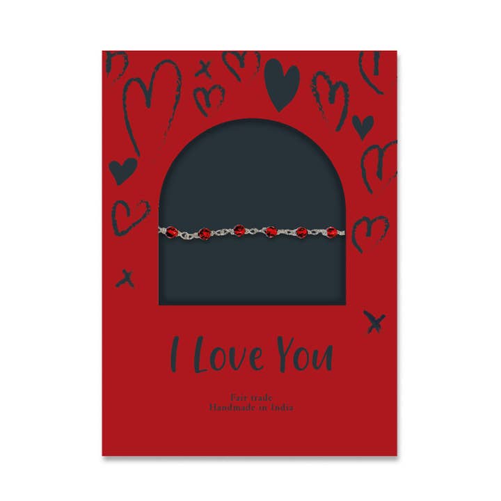 Braccialetto dell'Amore Rosso Affirmation per la vendita all'ingrosso da parte di Just Trade UK