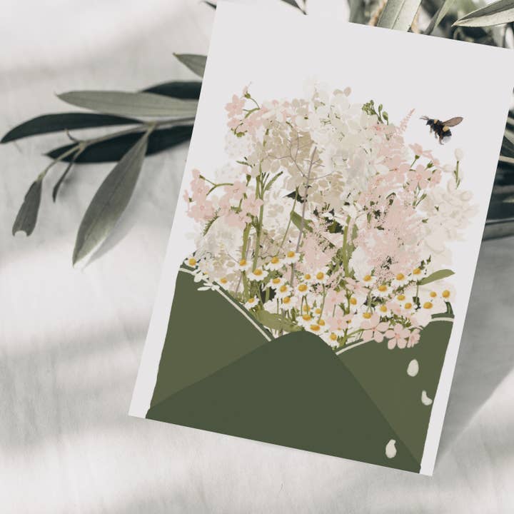 Wildblumen Atelier - Wholesale Postcard - Postcard envelope with flowers, FSC certified1