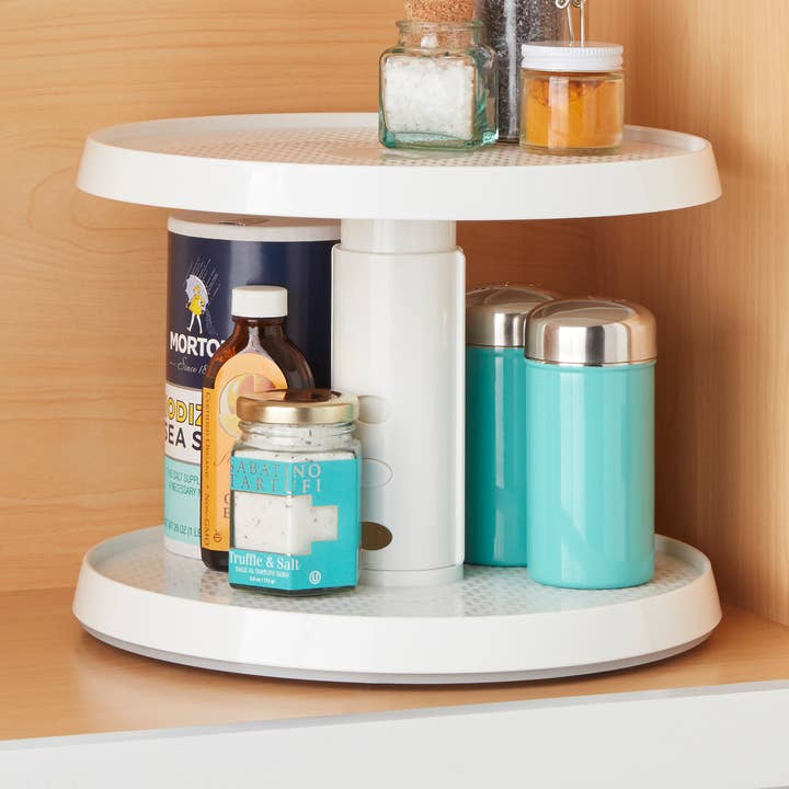 Crazy Susan® Height-Adjustable Cabinet Two-Tier Turntable for wholesale by YouCopia