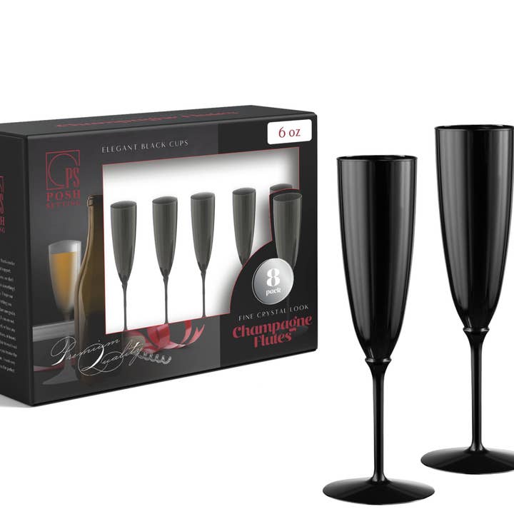 6 Oz 1-Piece Black Plastic Champagne Flutes - 8 Pack and other Purchase Wholesale plastic wine flutes. Free Returns & Net 60 Terms on Faire trending on Faire.