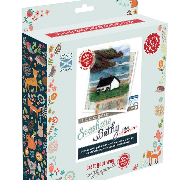 The Crafty Kit Company - Wholesale DIY craft kit - Paint with Wool: Mini Masterpiece Seashore Bothy Craft Kit2