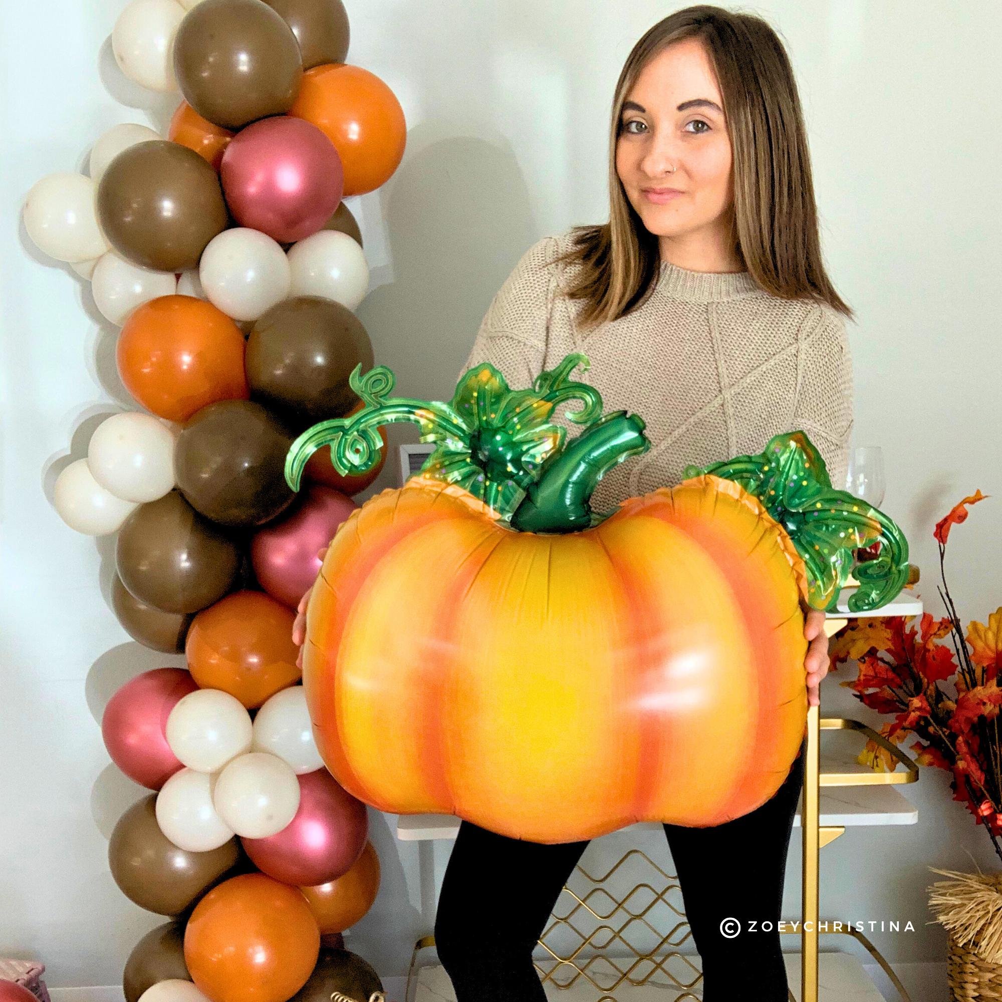 Zoey Christina – Großhandel Luftballons – Kürbis-Folienballon – Herbst, Ernte & Erntedankfest-Party8