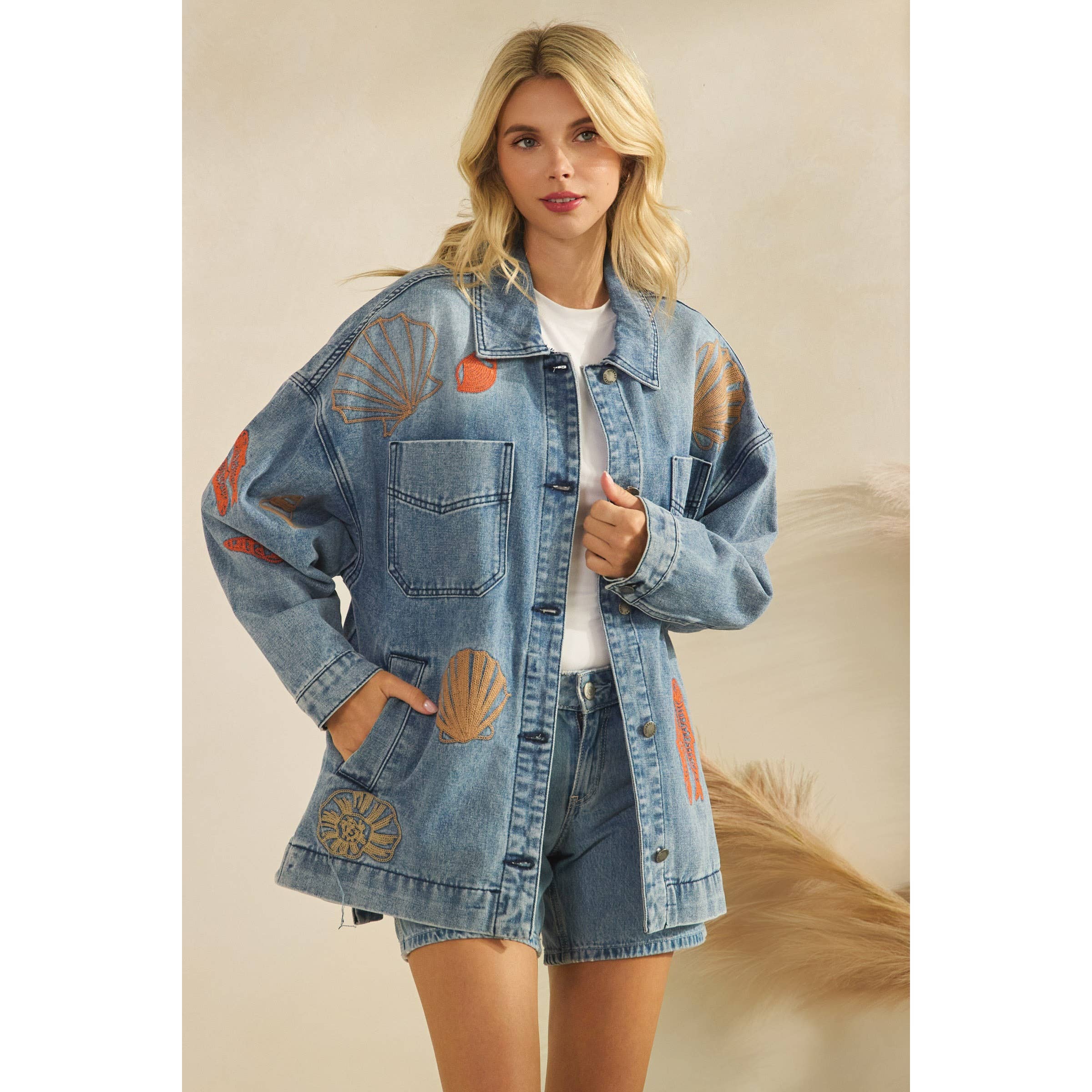 Veveret - Wholesale Denim Jacket - Women's - Embroidered Denim Jacket13