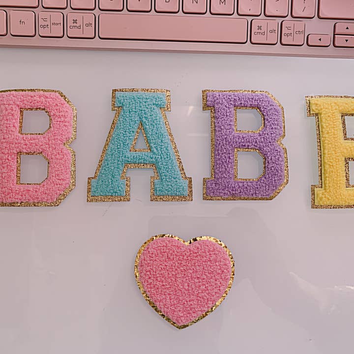 Chicbaby LLC - Wholesale Patch - 3 inch Iron on letters, White, Chenille Letters, varsity1