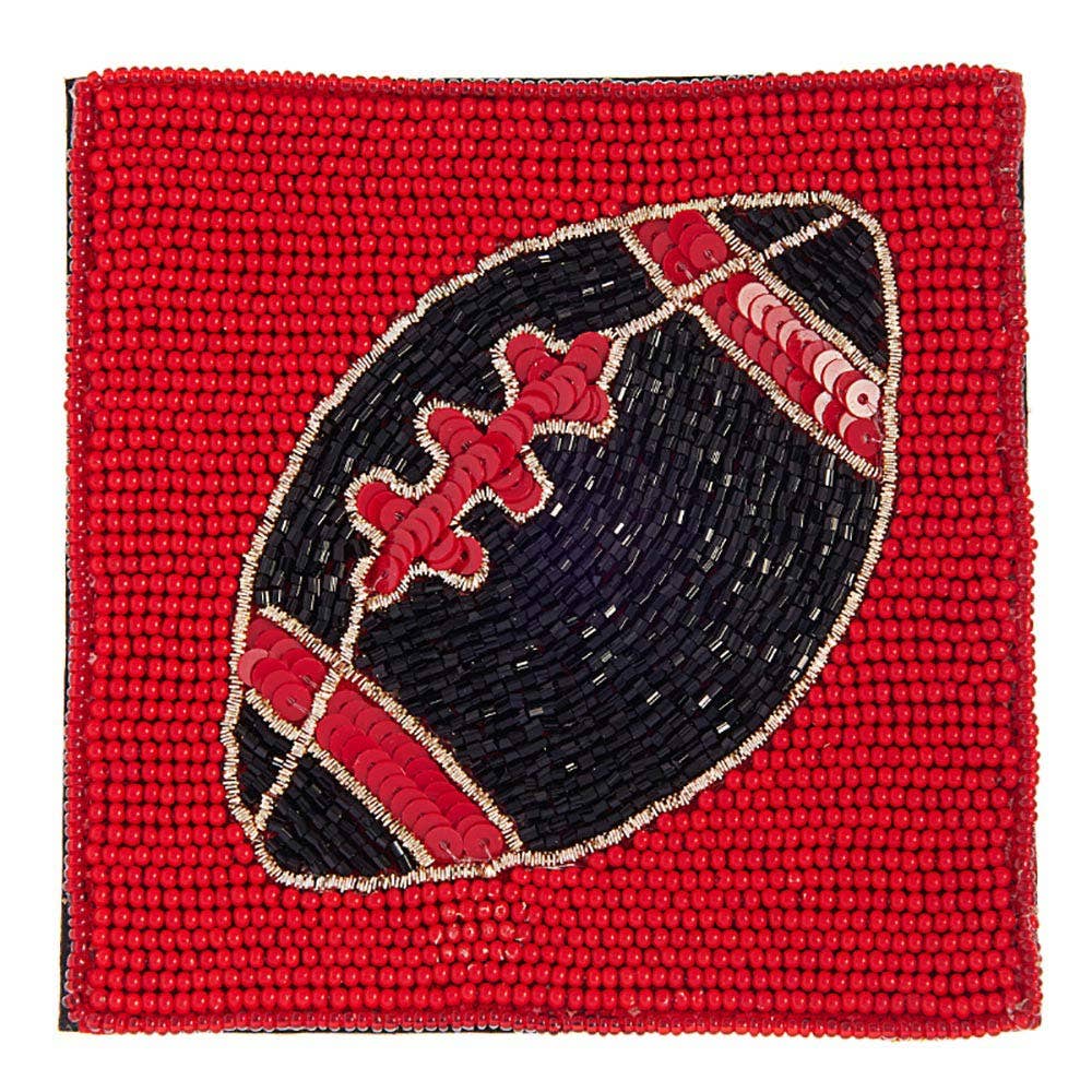 Sensibling Corp. – Großhandel Untersetzer – Game Day Fußball-Untersetzer mit Paillettenperlen1