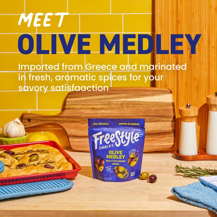 Freestyle Snacks - Wholesale Olives - Mediterranean Herb Olive Medley (6 Pack)
