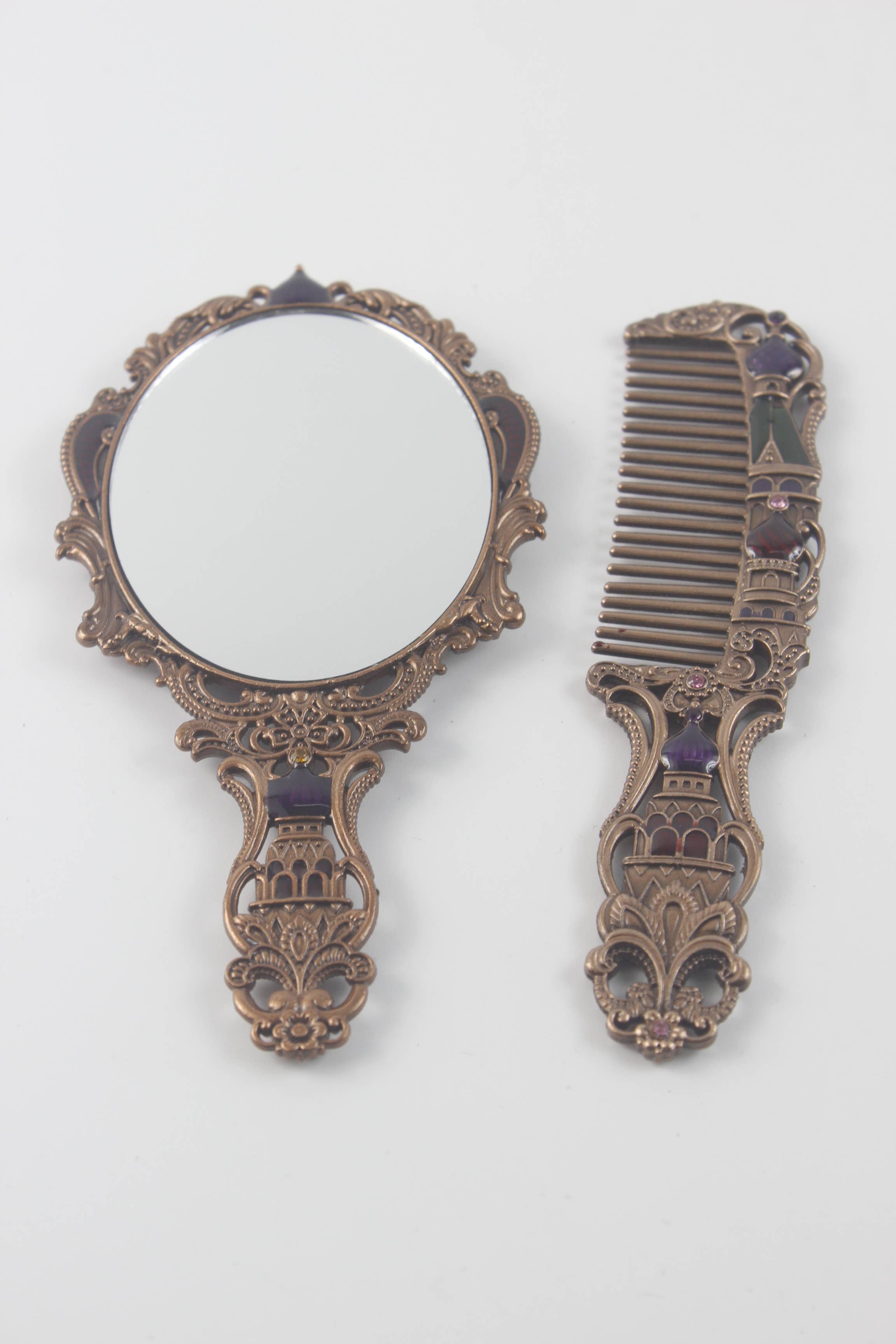 Ole - Vente Miroir de maquillage - Ensemble de miroirs vintage en métal Castle de petite taille3