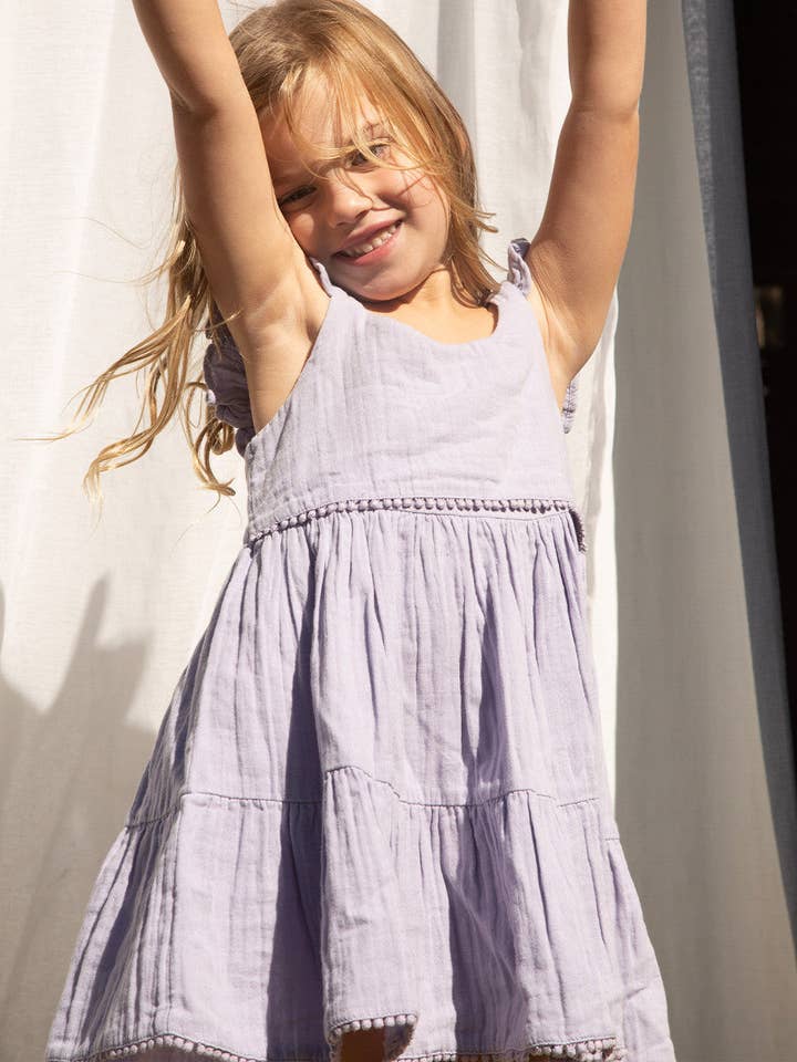 Babu - Wholesale Dress – Baby - Organic Muslin Dress | Sleeveless - Mia15