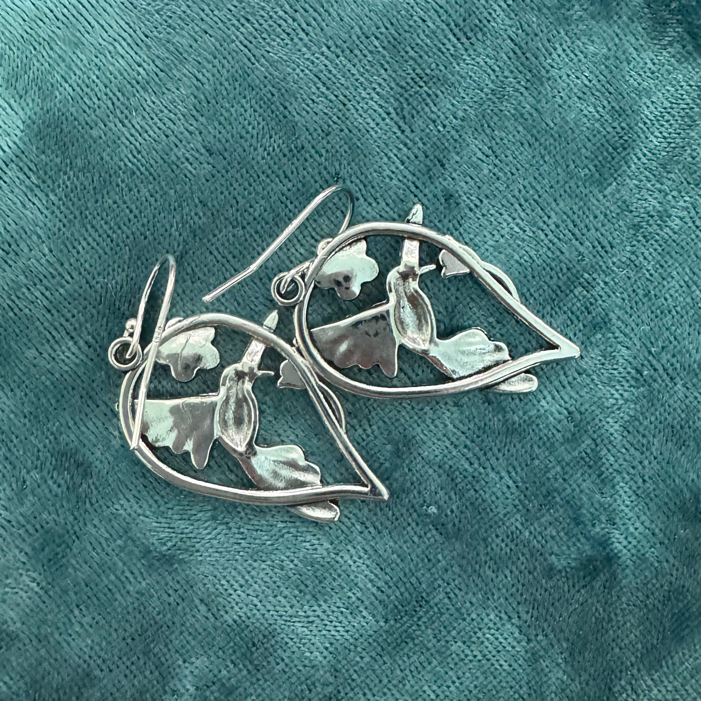 Elizabeth Jewelry - Wholesale Dangle Earrings - Silver hummingbird drop earring3