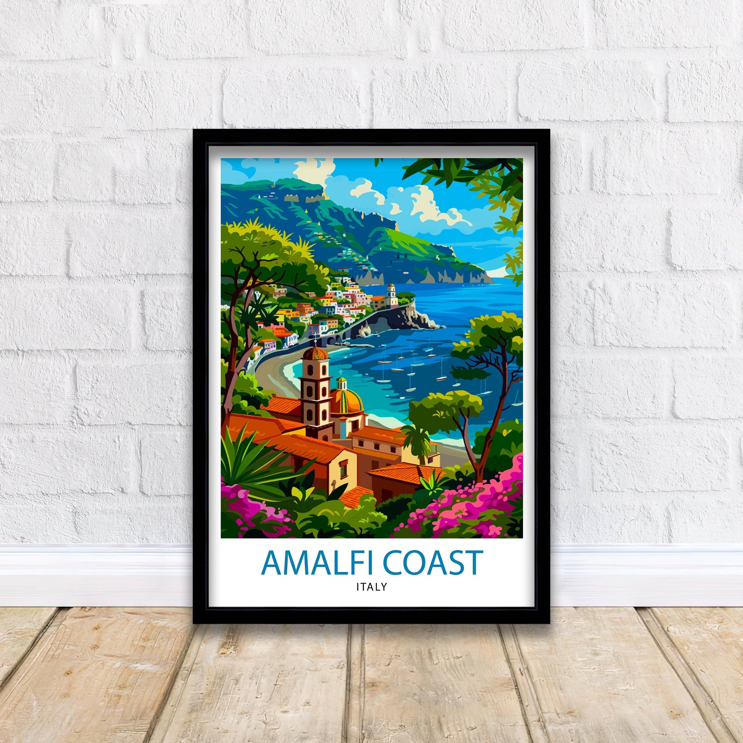 InkNPrintz – wholesale Art print – Amalfi Coast Italy Travel Poster Amalfi Coast0
