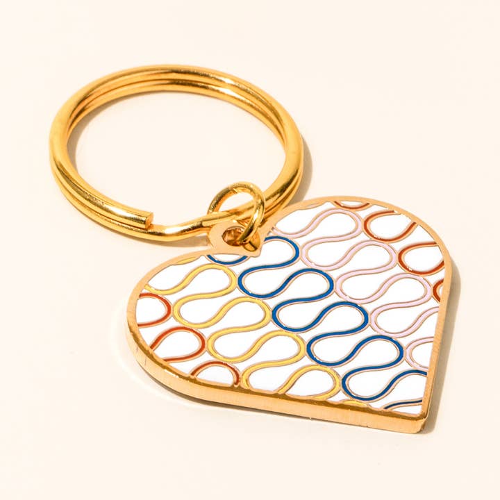 Porta-chaves Groovy Heart (dupla face!) por atacado de paper&stuff