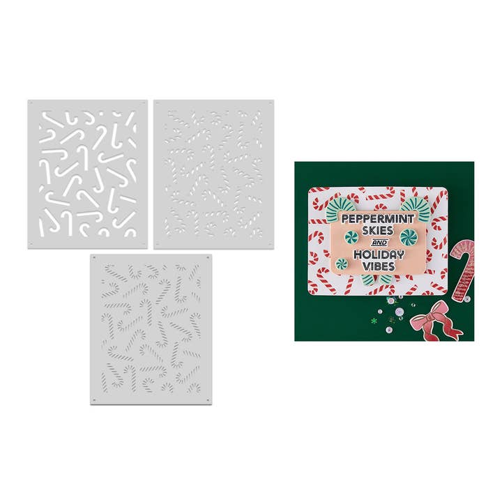 Pochoir "Candy Cane Toss Up" de la collection Candy Cane Season de Hero Arts pour la vente par Hero Arts + Spellbinders Wholesale