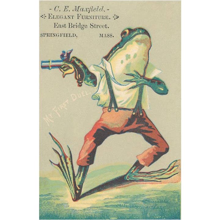 Found Image Press - Wholesale Postcard - Postcard TC-133 Frog in Duel with Pistol