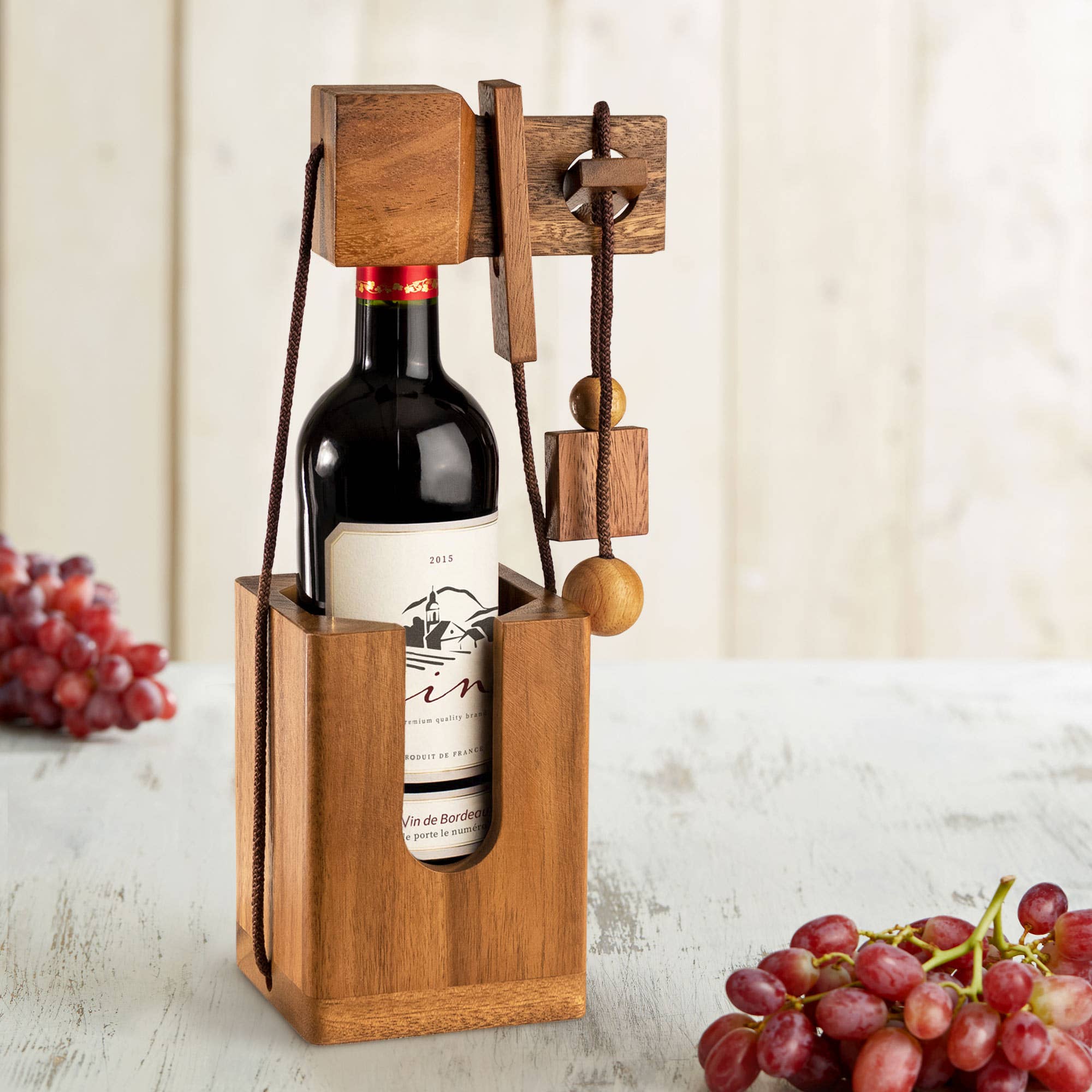 ForeverWOW GmbH – wholesale Presentpåse för vin – Träflaska pussel som flaskförpackning för vin5