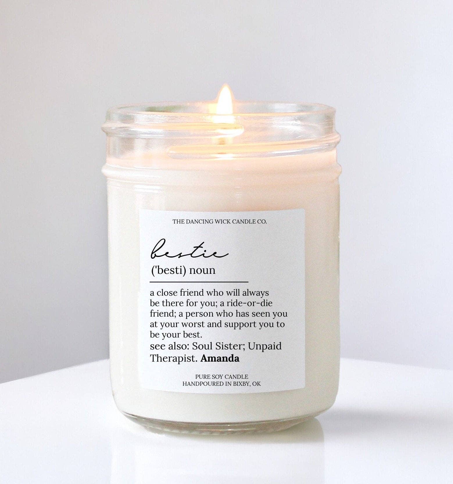 THE DANCING WICK CANDLES - Wholesale Jar/Filled Candle - Bestie Noun Soy Candle / Lavender Vanilla / Friend Gift3