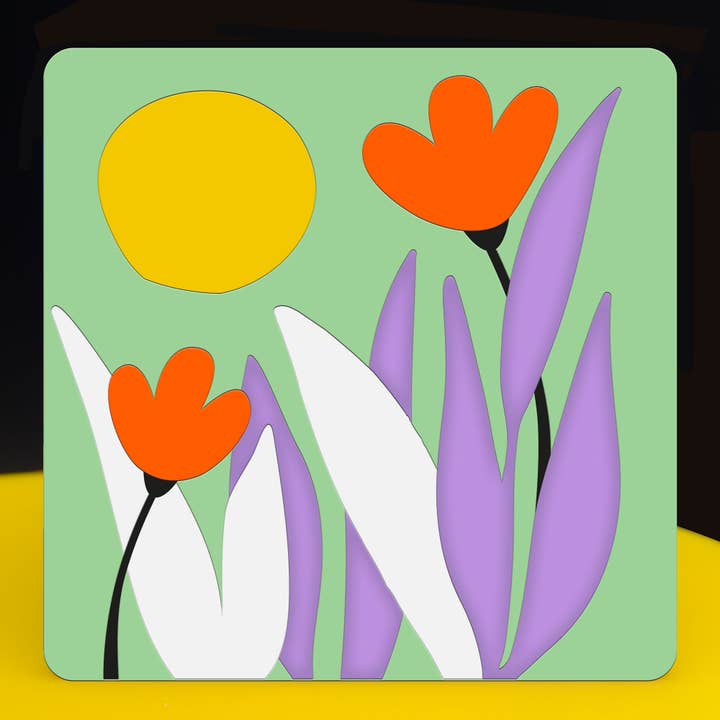 Panel „Blumen und Sonnenfarben“ für den Großhandel von plexifolies