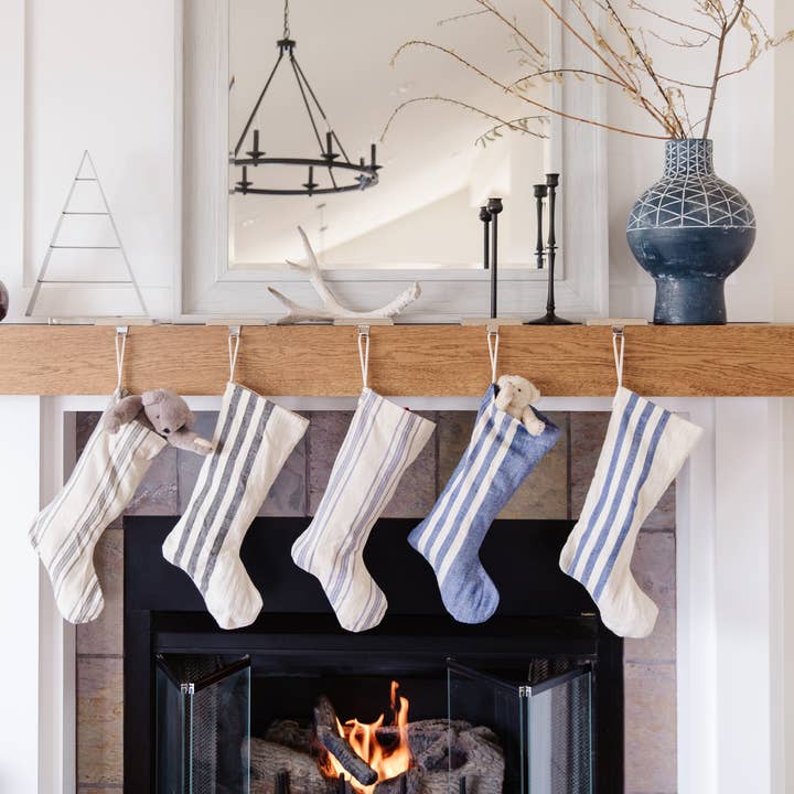 Will & Atlas - Wholesale Holiday Stocking - Holiday Christmas Stocking - ticking stripe