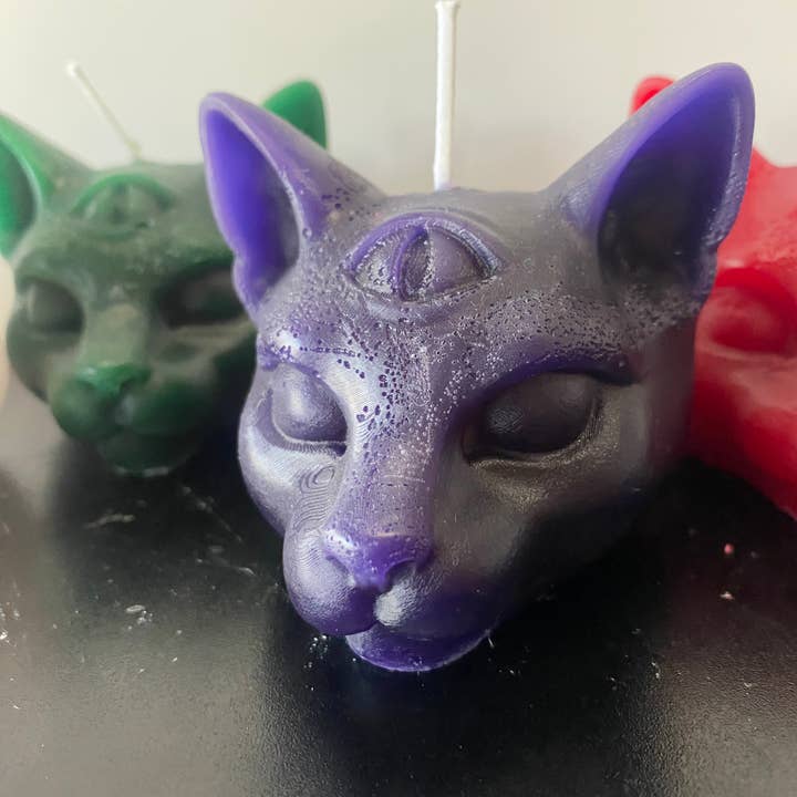 3rd Eye Cat candle for wholesale by Crafts & Creations By Leanora